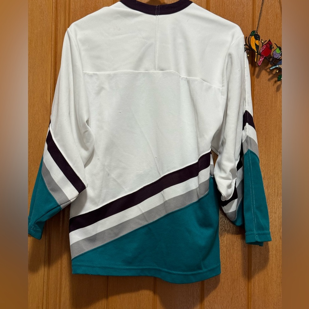 CCM Polyester Hockey Jersey Mighty Ducks size small. Pit equals 19.”, length 25” - Picture 2 of 6